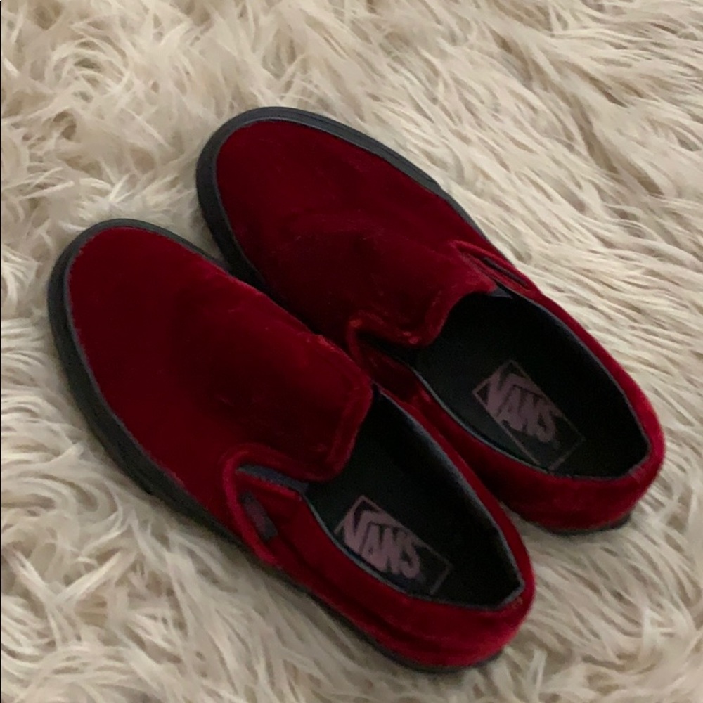 suede red vans